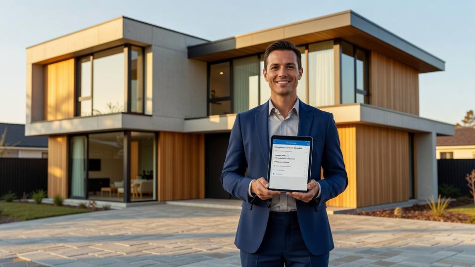 A property host holding a tablet showing a completed turnover checklist in front of their listing